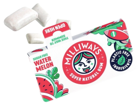 MILLIWAYS Kaugummi plastik- und zuckerfrei Watermelon - 19g (3 Stk.)