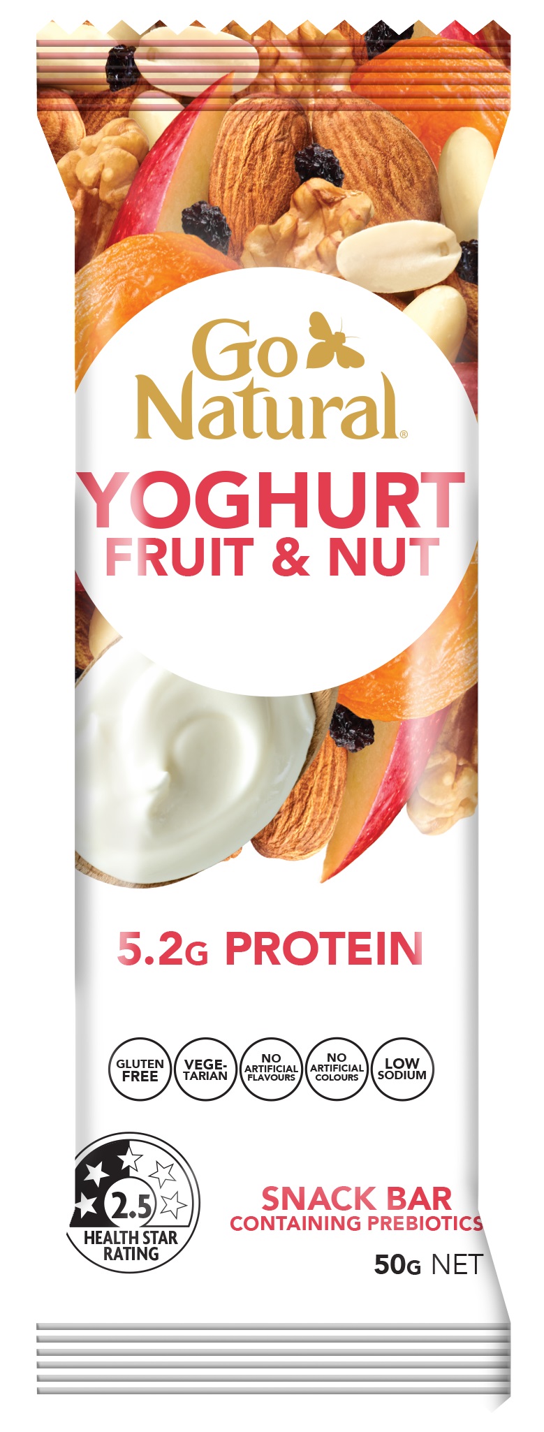 Go Natural Joghurt Frucht und Nuss (3 Stück) - 50g