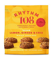 Rhythm108 BIO Zitrone-Ingwer-Chia Biscuits - 135g