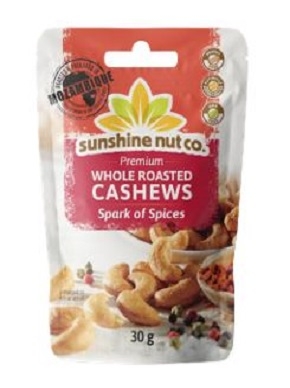 sunshine nut Cashews Spiced - 30g (3 Stück)
