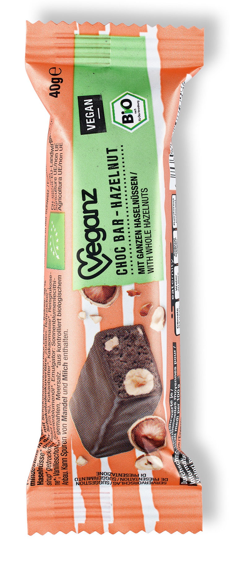 Veganz Bio Chocolate Bar Haselnuss (3 Stück) - 40g