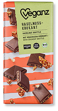 Veganz BIO Tafelschokolade Haselnuss-Krokant - 80g